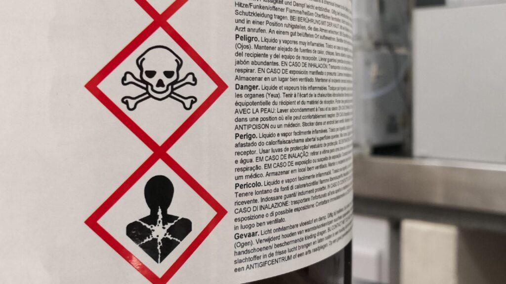 Chemical compliance. Labelling registered chemicals. Poison Centre Notification, PCN, Hazard Symbols, Chemicals, Compliance, REACH, ECHA.
